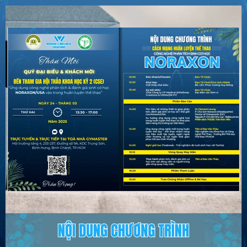 HỘI THẢO KHOA HỌC KỲ 2 - NĂM 2025 - Chủ đề CÁCH MẠNG HUẤN LUYỆN THỂ THAO: CÔNG NGHỆ PHÂN TÍCH SINH CƠ HỌC NORAXON