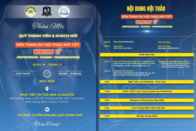 Lịch trình chi tiết Workshop 3T